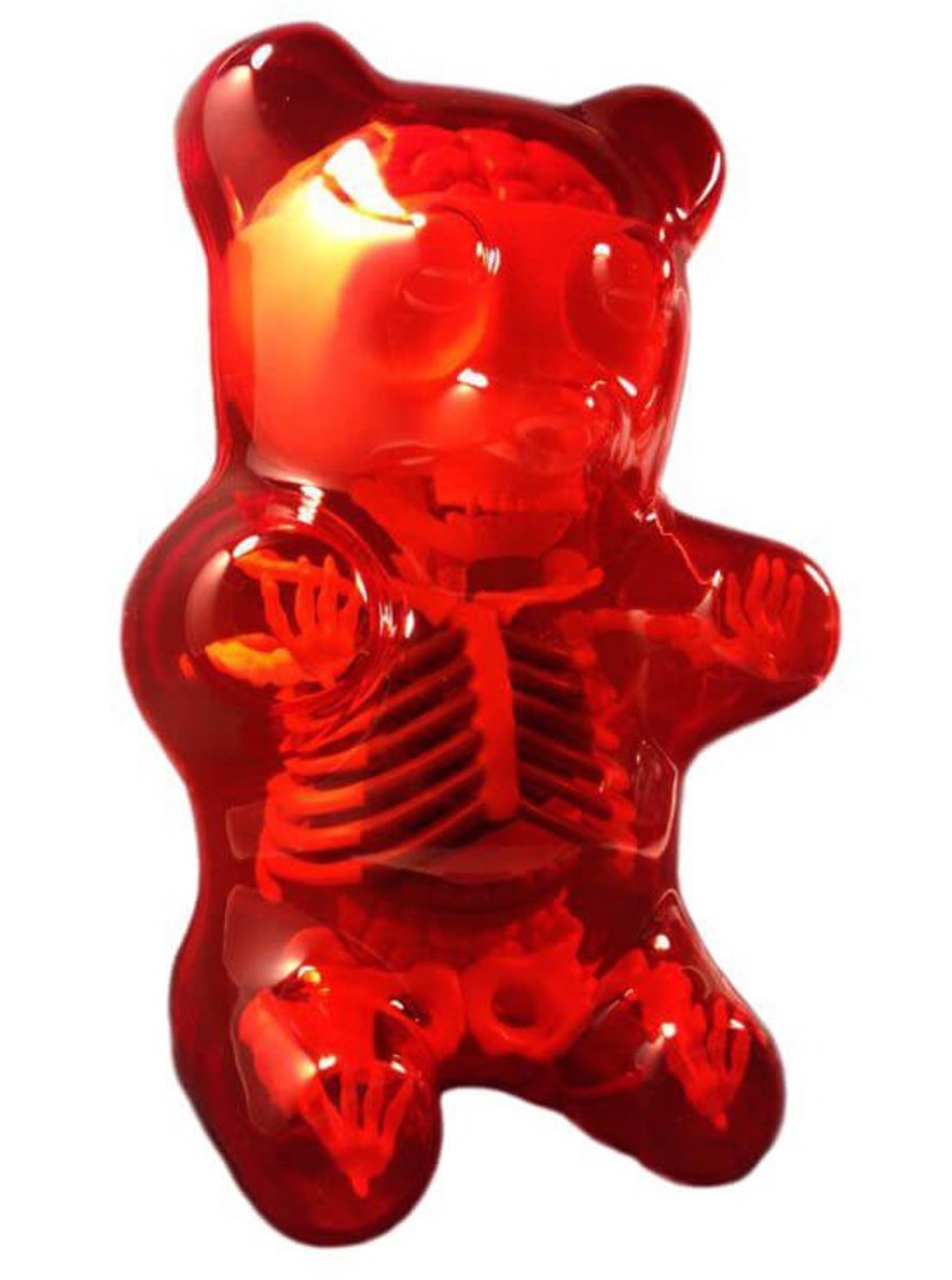 anatomi gummibjørn rød