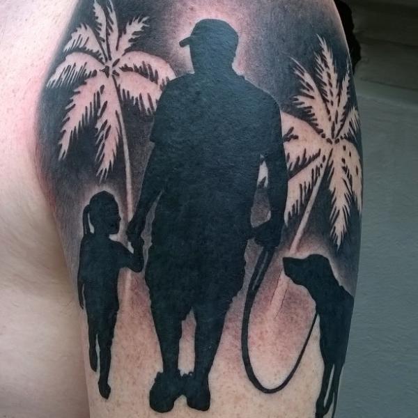 Siluetti perheen tatuointi