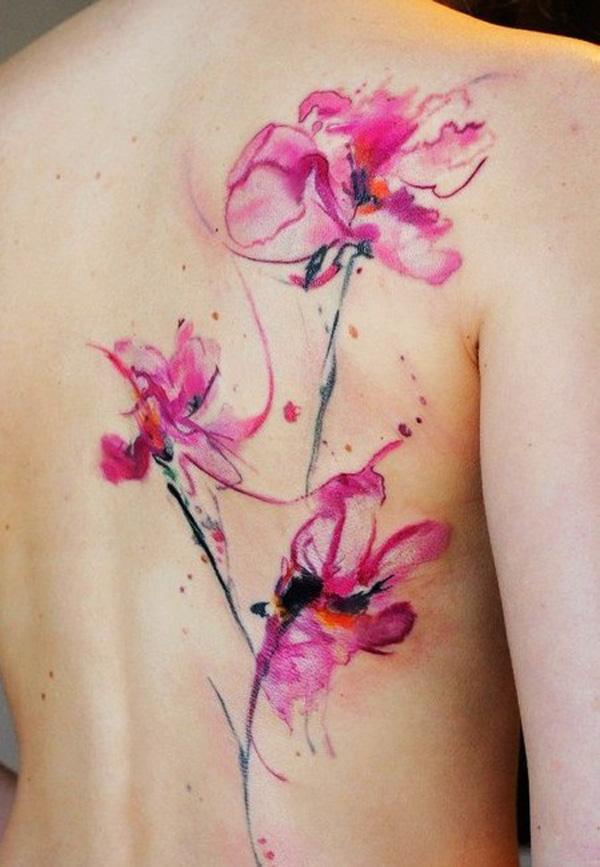 vesiväri kukka tatuointi