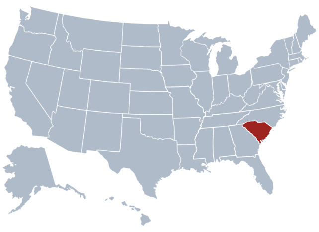 En anden Southern Belle kommer på top 10 -listen, da South Carolina har rapporteret 435 voldsforbrydelser, 15 mord, 136 røverier, 244 grove overfaldssager og 2.961 ejendomsforbrydelser i 2016.