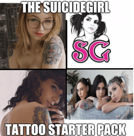 Perhapsσως ο πιο γνωστός κλάδος του εναλλακτικού μοντέλου, το SuicideGirls και η βιομηχανία τατουάζ συμβαδίζουν. Από το 2001, όμορφες γυναίκες με τατουάζ τα έκαναν όλα για τον SG και μερικά από τα αγαπημένα μας Inked Girls έχουν ξεκινήσει στον ιστότοπο.