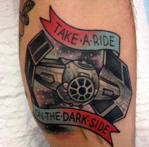 TIE βομβαρδιστικό μαχητικό Star Wars τατουάζ