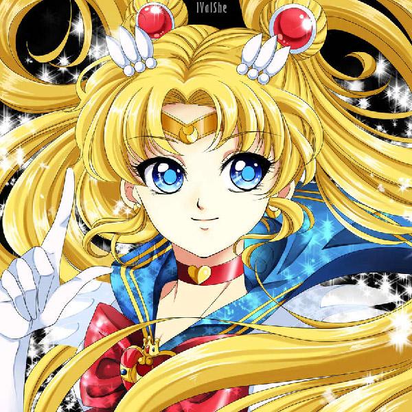 Μια απεικόνιση με μαγκιά του Sailor Moon από τον καλλιτέχνη lValShe. Η Sailor Moon εδώ είναι στη φόρμα της Super Sailor Moon και ποζάρει με αυτοπεποίθηση πριν μπει στη μάχη.