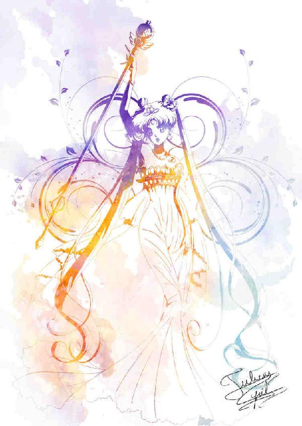 Απλό αλλά πολύχρωμο. Αυτή η τέχνη του Sailor Moon της Crisis-Cissou συνδυάζει διάφορα χρώματα σε κλίση δίνοντας στον χαρακτήρα ζωή και ταυτόχρονα διατηρώντας ολόκληρο το σχέδιο καθαρό.