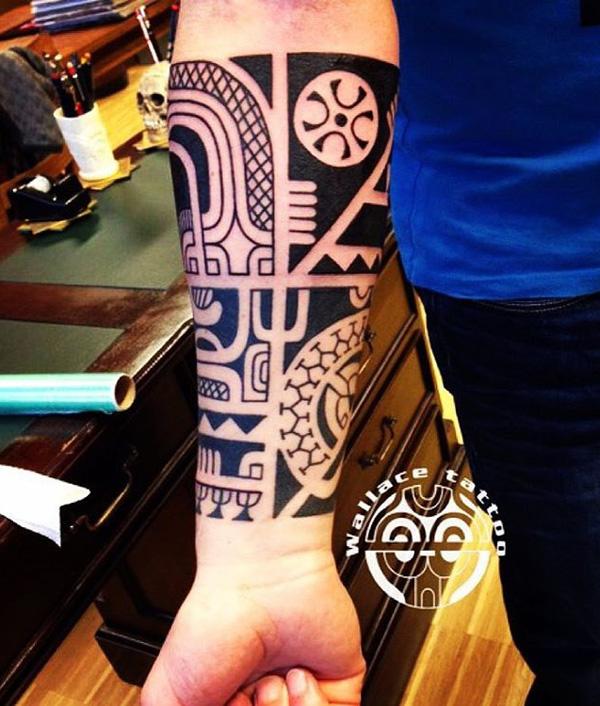 Marquesan Inner kyynärvarren tatuointisuunnittelu