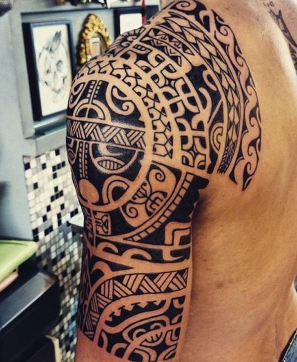 Marquesanin puolihihan tatuointisuunnittelu miehille