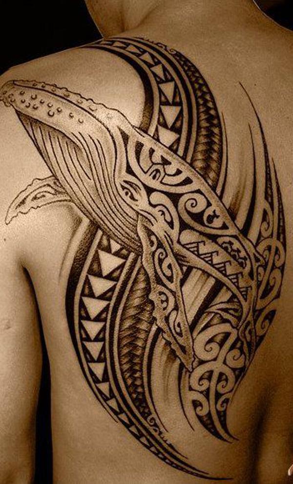 Tribal ryhävalas tatuointi suunnittelu