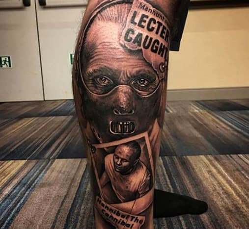 Όπως και ο καλλιτέχνης τατουάζ, Andrew Saray, με αυτό το απίστευτο κομμάτι του περιβόητου φανταστικού σειριακού δολοφόνου. Χάνιμπαλ Λέκτερ.