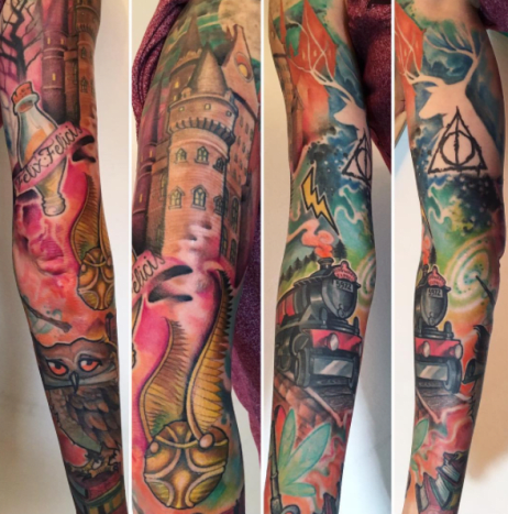 harry potter ærmet arm tatovering