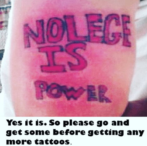 dårlig tatovering stavet forkert