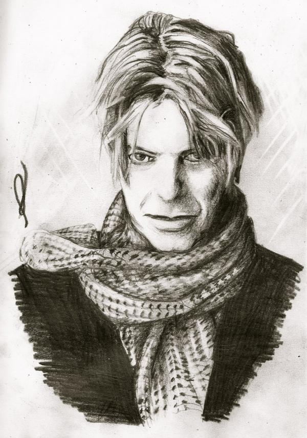 BOWIE Ένα παραδοσιακό σχέδιο του διάσημου τραγουδιστή, David Bowie.
