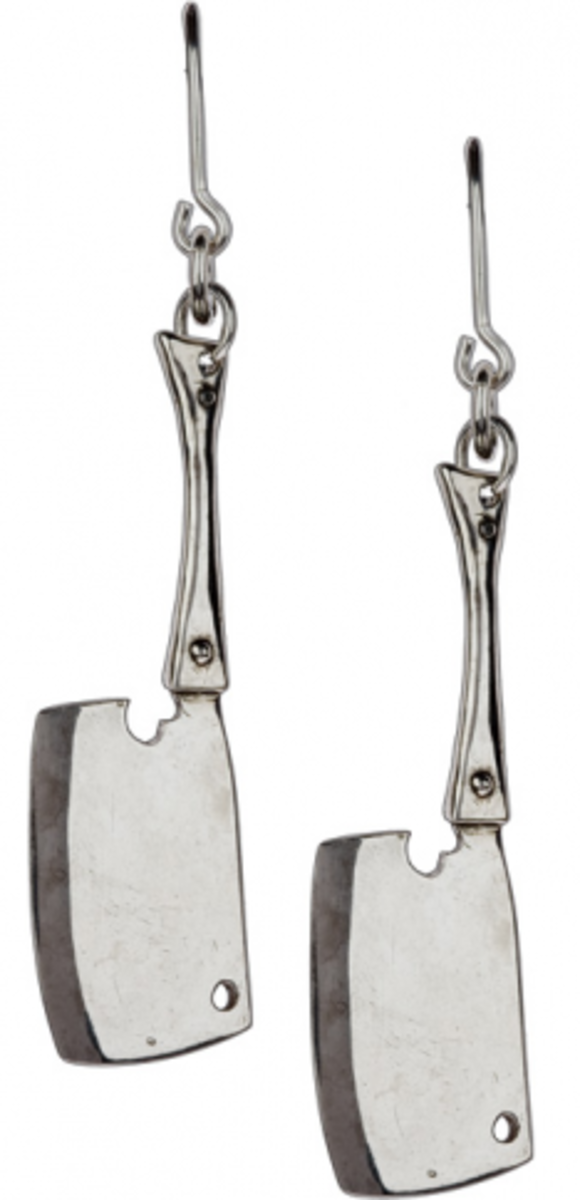 Fås på INKEDSHOP.COM: Slagterknive Sterling sølv øreringe af SpragWerks