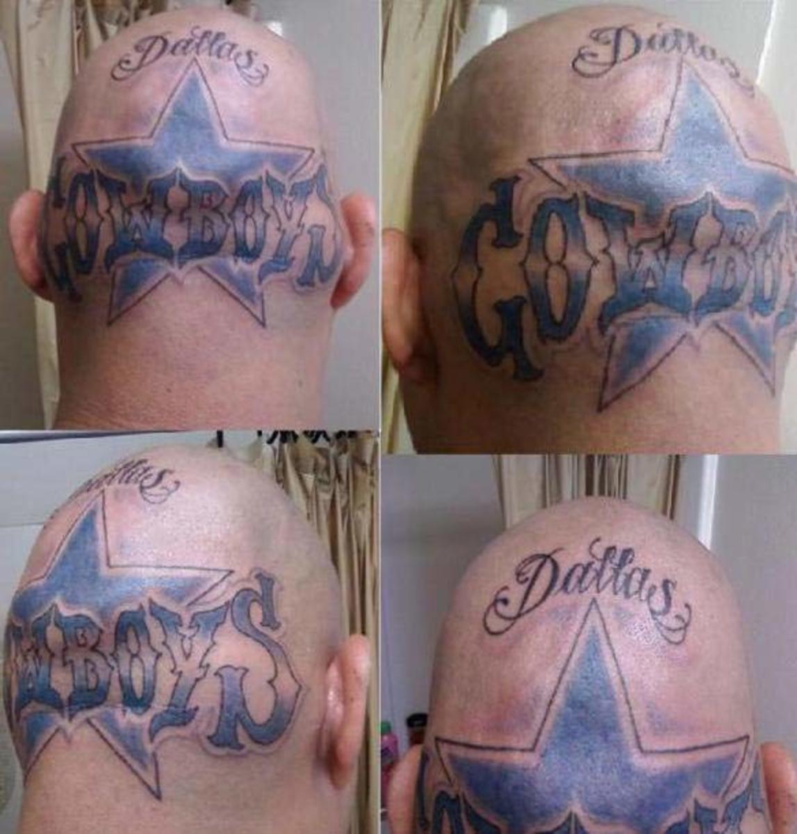 Dallas cowboys fan tatovering